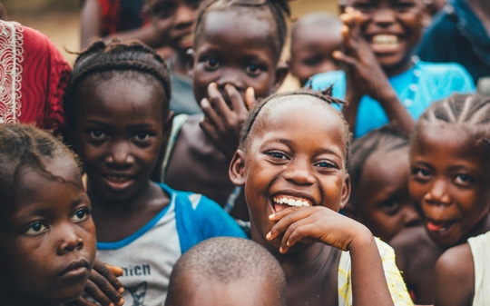 Kids smiling in Africa