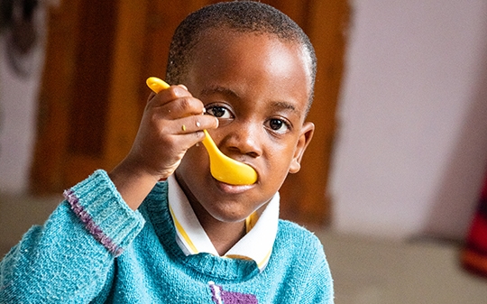 a child eating